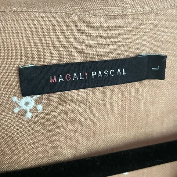 MAGALI PASCAL Embroidered short sleeve Button-Up Shirt, sz L - Picture 8 of 8